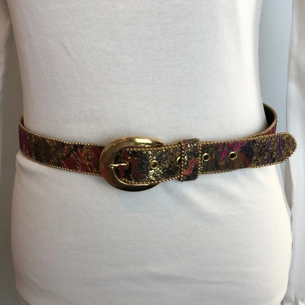 Elite Floral Gold Metallic Accent‎ Belt